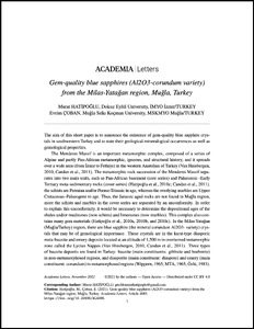 Gem-quality blue sapphires (Al₂O₃–corundum variety) from the Milas–Yatağlıa